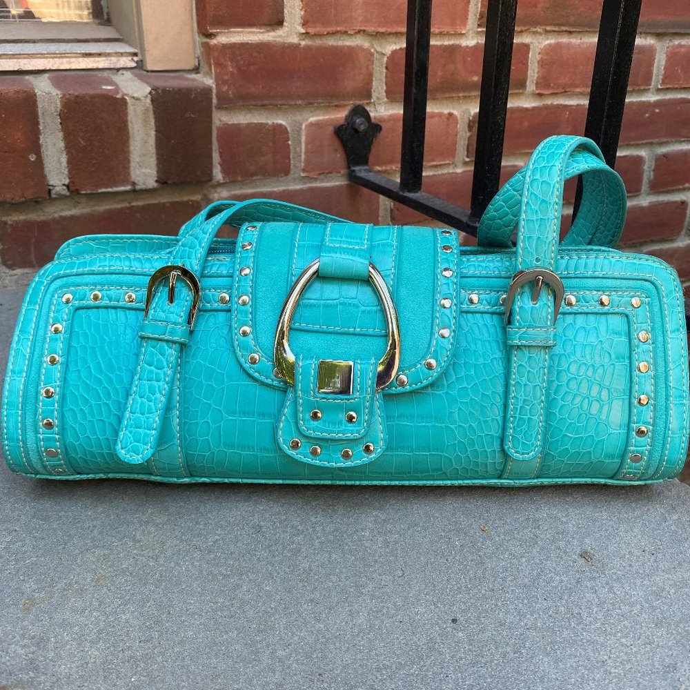 Vintage Nine West Leather bag - turquoise green/blue
